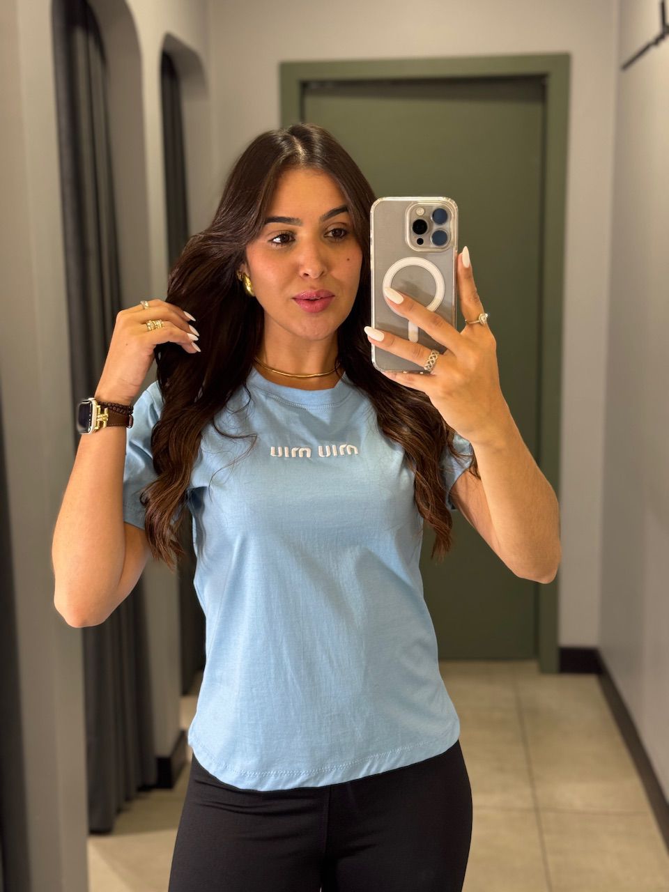 T-SHIRT MIUMIU AZUL - 0014430033 - ISABELA MENEZES