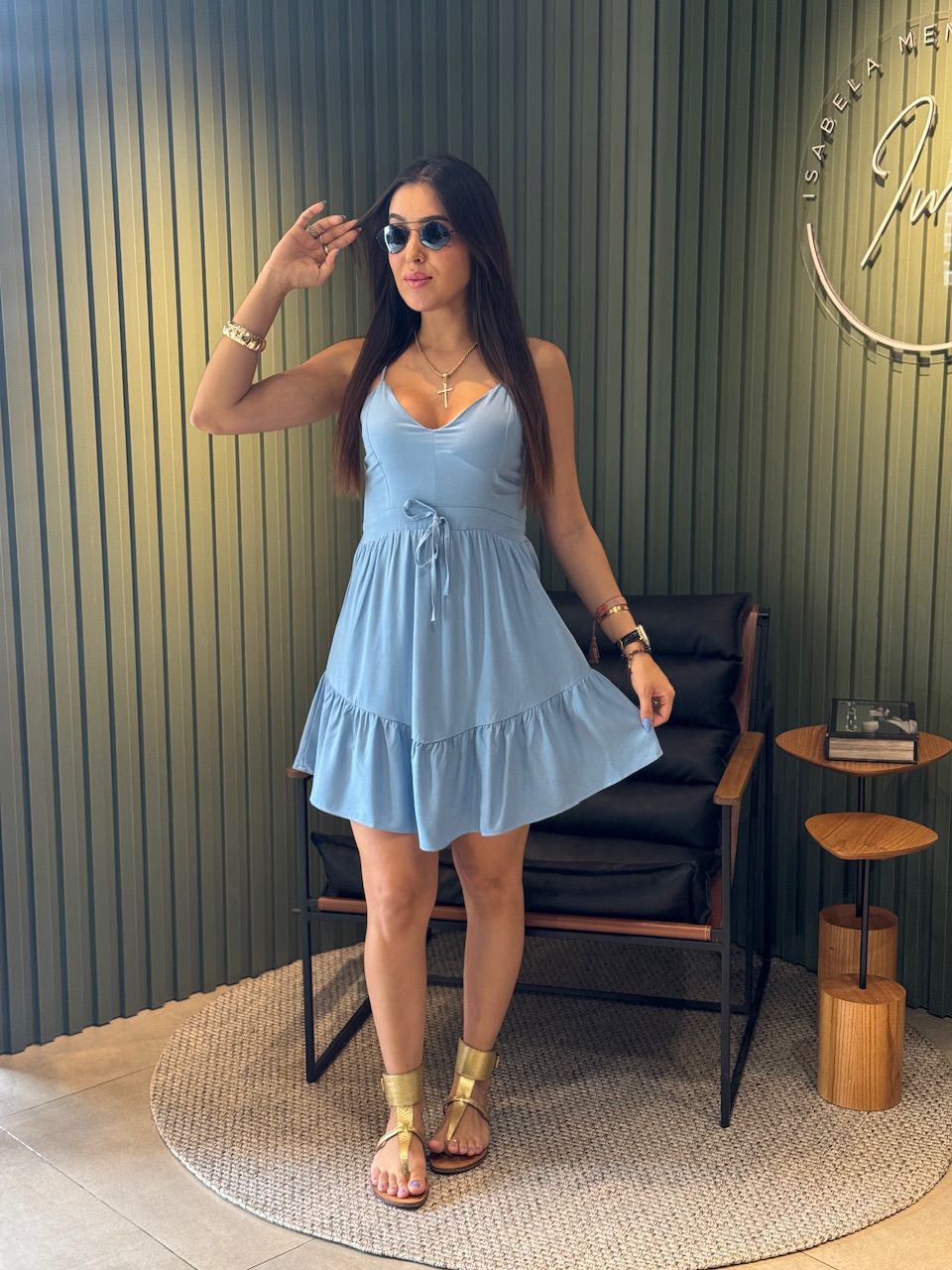 VESTIDO LIZ AZUL BEBE - 0014560055 - ISABELA MENEZES