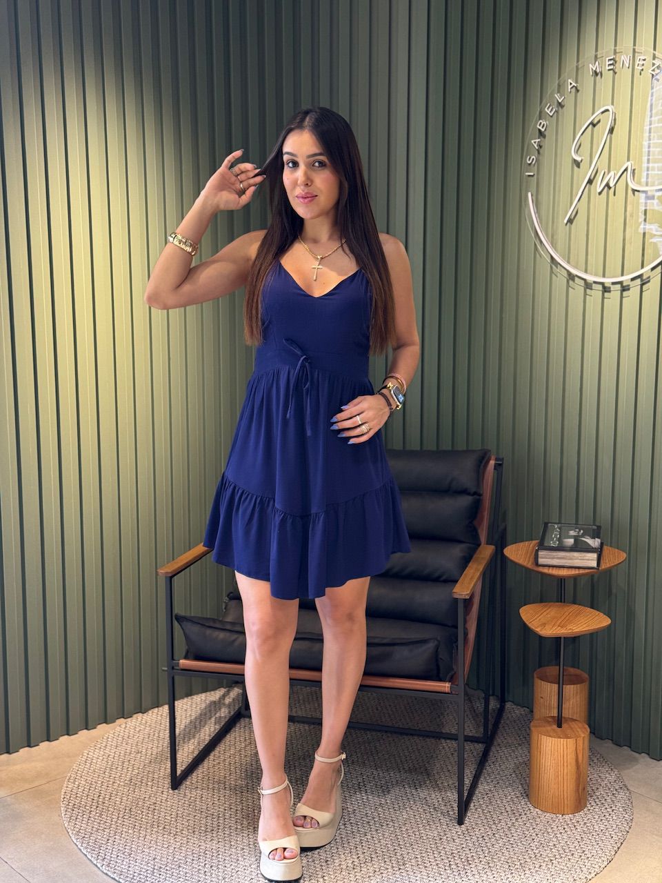 VESTIDO LIZ AZUL MARINHO - 0014560145 - ISABELA MENEZES