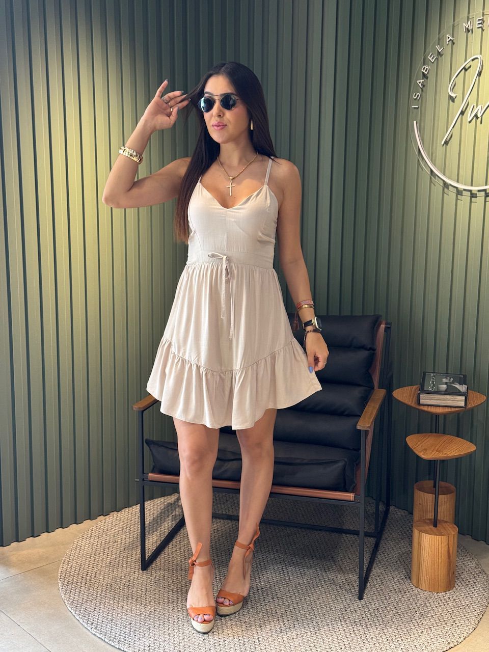 VESTIDO LIZ AREIA - 0014560086 - ISABELA MENEZES