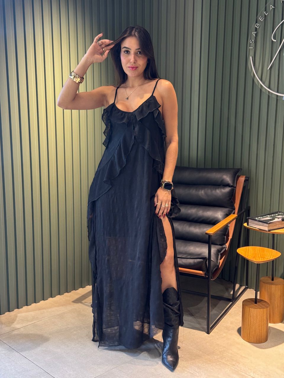 VESTIDO JULIA LONGO PRETO - 0013350004 - ISABELA MENEZES