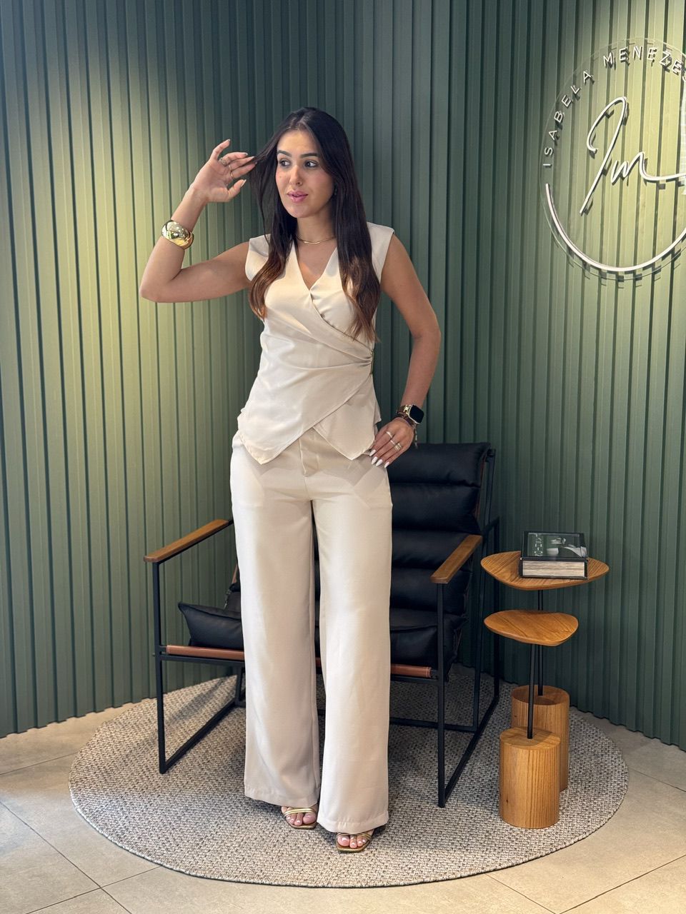 CONJUNTO CECILIA ALFAIATARIA NUDE - 0014450010 - ISABELA MENEZES
