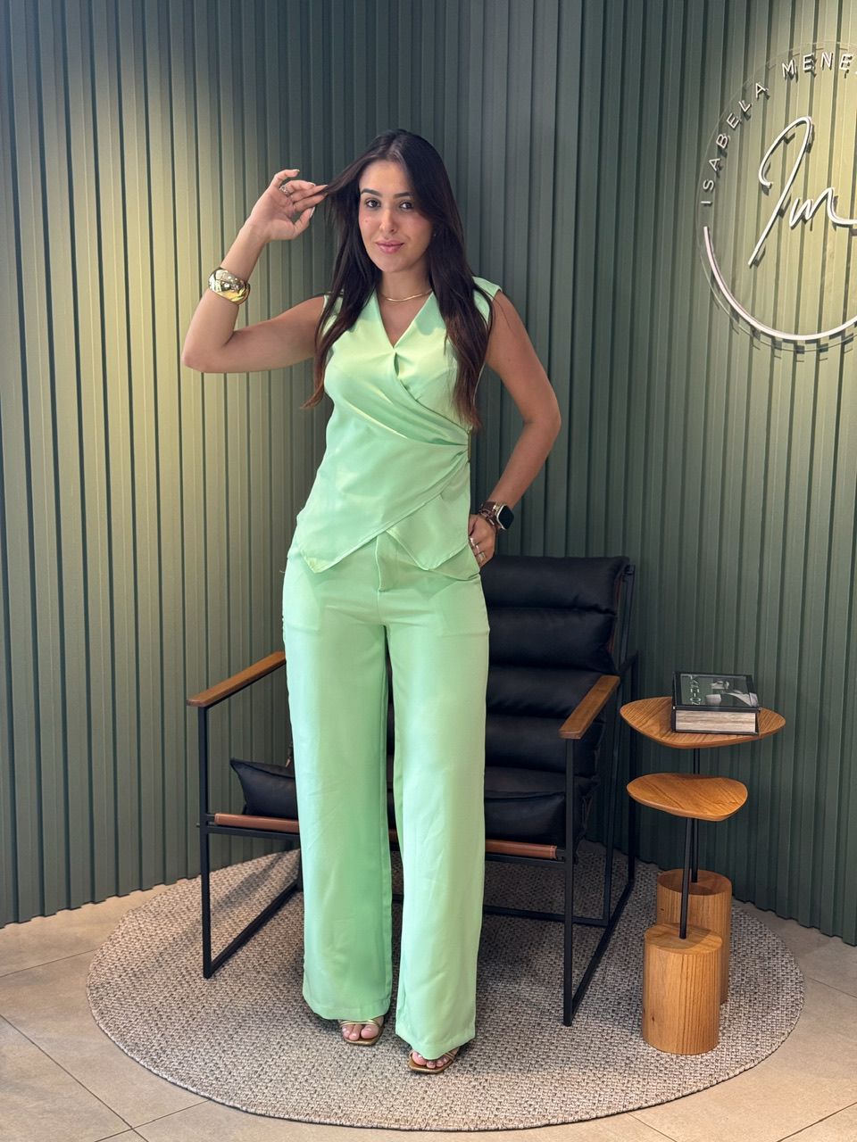 CONJUNTO CECILIA ALFAIATARIA VERDE - 0014450005 - ISABELA MENEZES