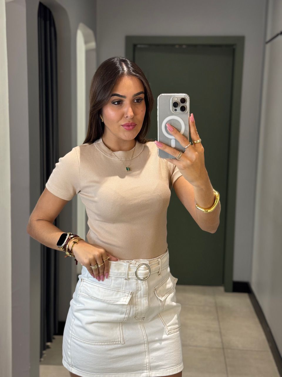 BLUSA BABY LOOK BEGE - 0008370009 - ISABELA MENEZES