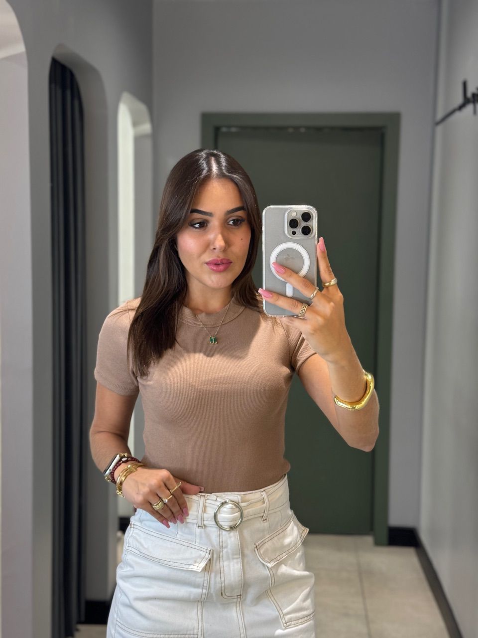 BLUSA BABY LOOK NUDE - 0008370010 - ISABELA MENEZES