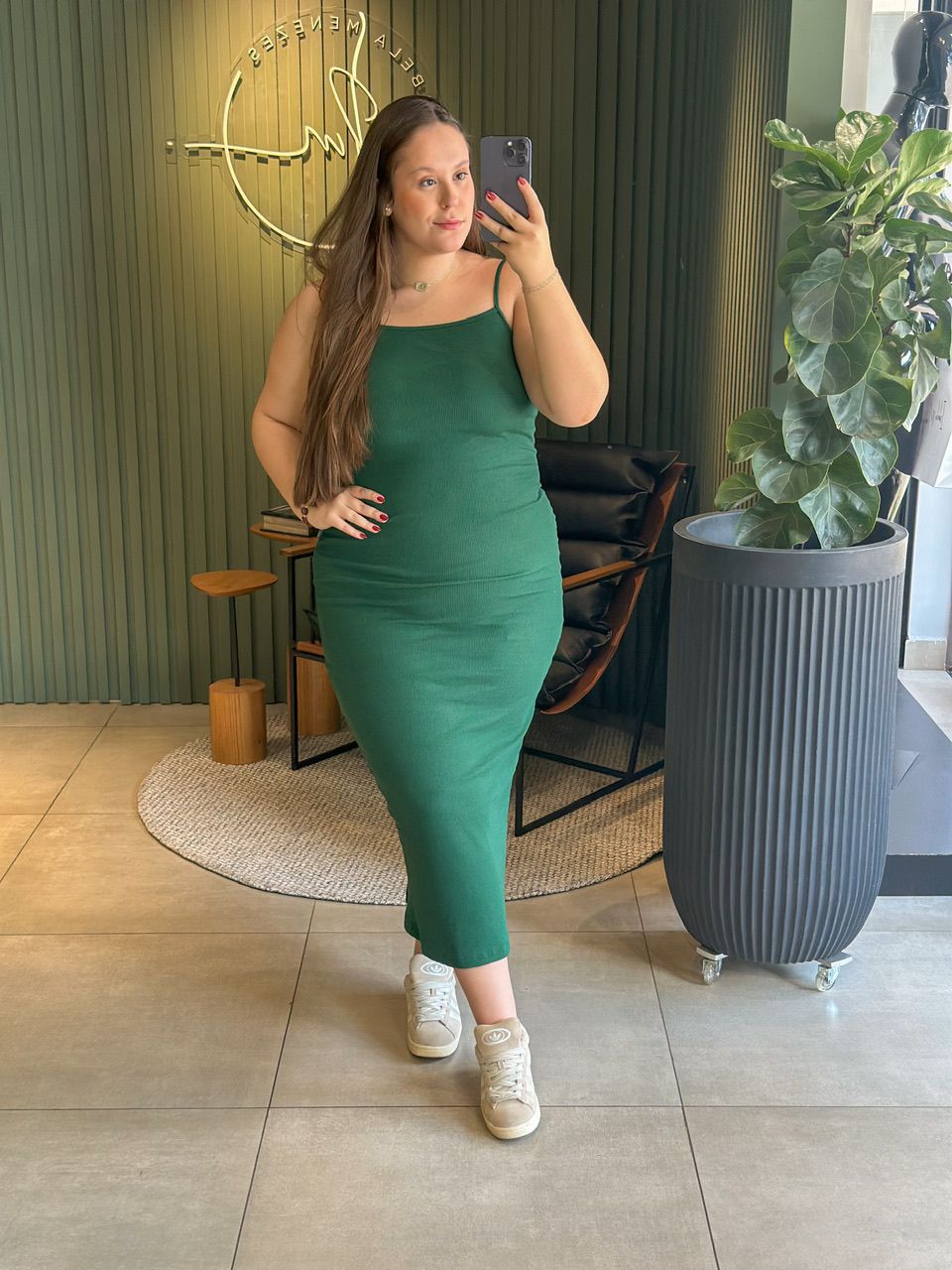 VESTIDO CARLA MIDI VERDE - 0013790005 - ISABELA MENEZES