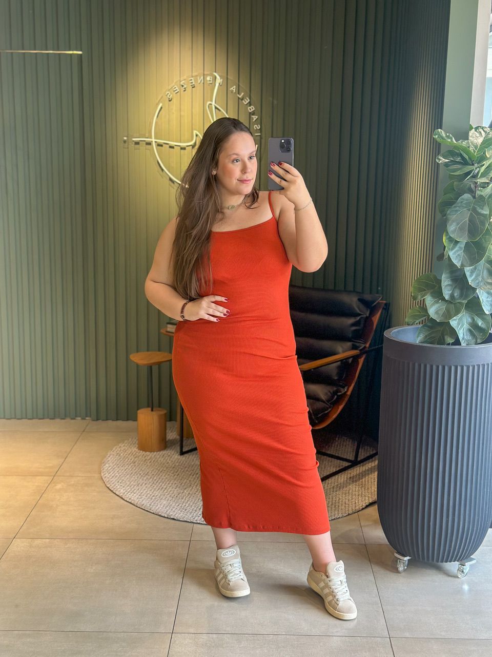 VESTIDO CARLA MIDI LARANJA - 0013790027 - ISABELA MENEZES