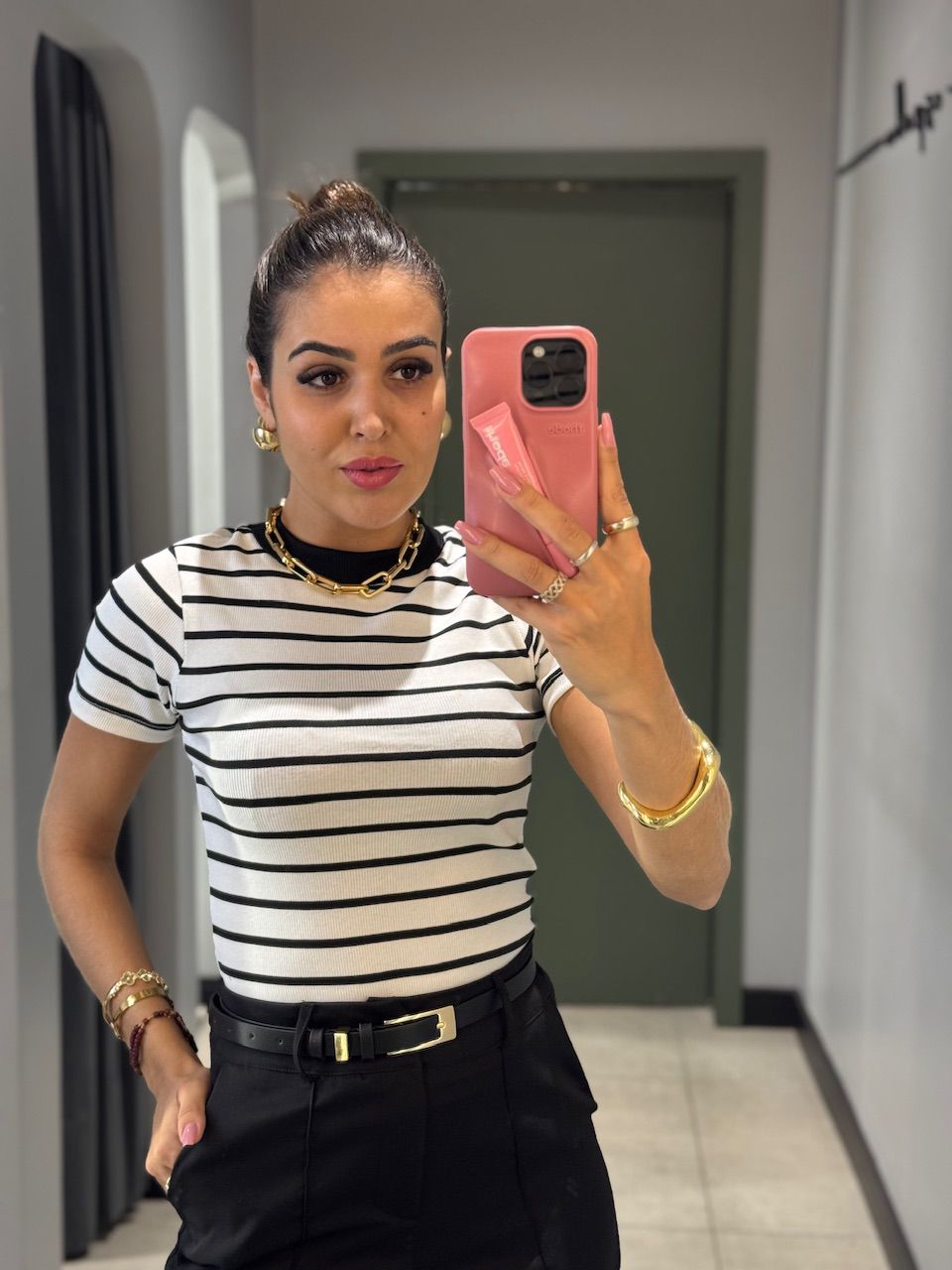 BABY LOOK LISTRADA BRANCO - 0010220002 - ISABELA MENEZES