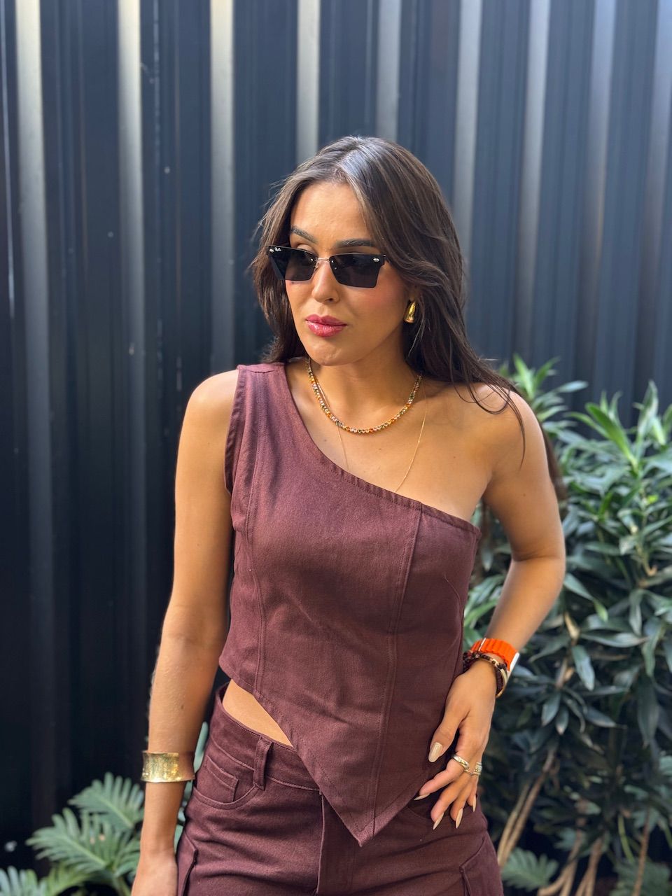 BLUSA MAIA ASSIMÉTRICA JEANS CACAU - 0014040235 - ISABELA MENEZES
