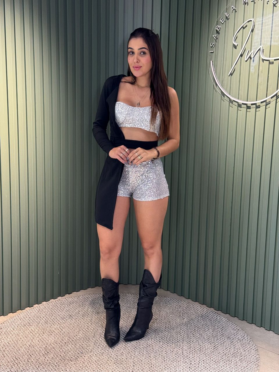 BLAZER MACACÃO NULA MANGA PRETO E BRANCO - 0007520... - ISABELA MENEZES