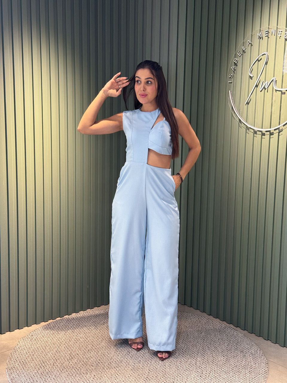 MACACÃO LONGO ESTER AZUL BEBE - 0010050055 - ISABELA MENEZES