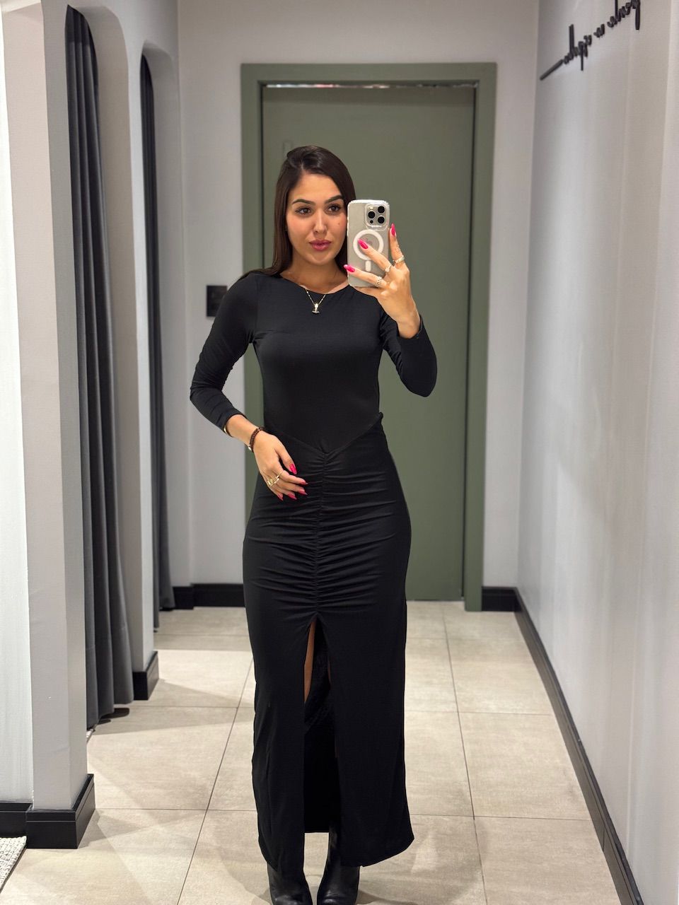 VESTIDO GRECIA DRAPEADO PRETO - 0013510004 - ISABELA MENEZES
