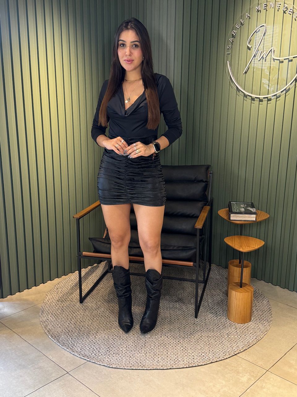 VESTIDO LARA MANGA LONGA PRETO - 0008480004 - ISABELA MENEZES