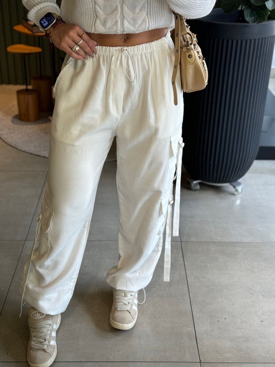 CALÇA JOGGER CÓS ELASTICO OFF WHITE - 0009420003 - ISABELA MENEZES
