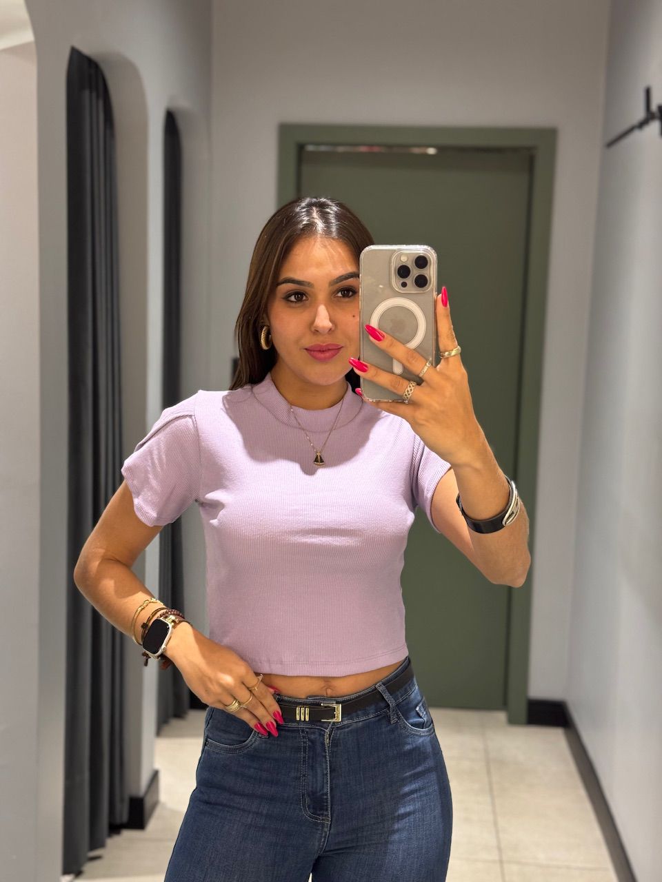 CROPPED LIVIA CANELADO LAVANDA - 0013250043 - ISABELA MENEZES