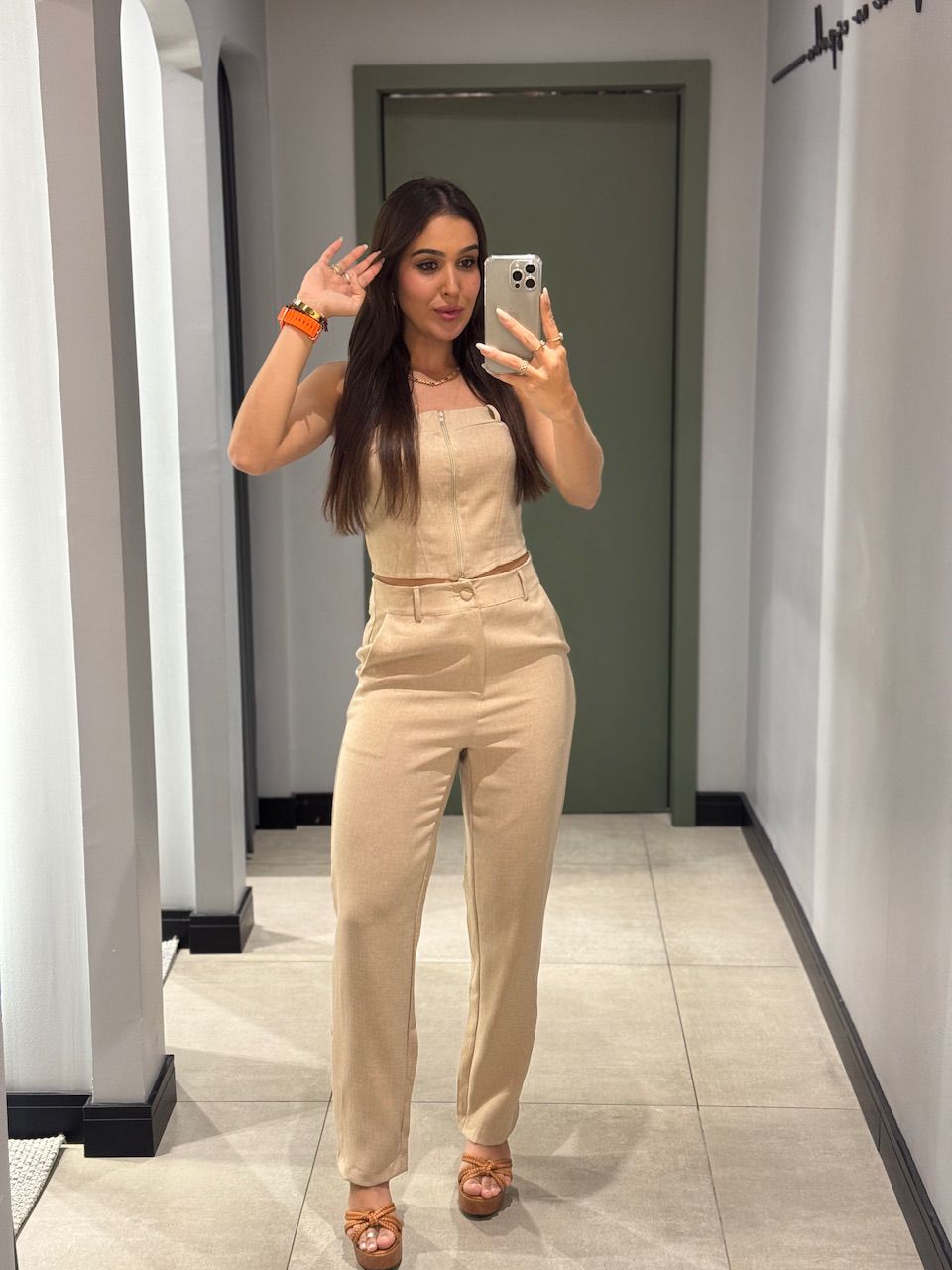 CONJUNTO JULIANA ALFAIATARIA AREIA - 0014070086 - ISABELA MENEZES
