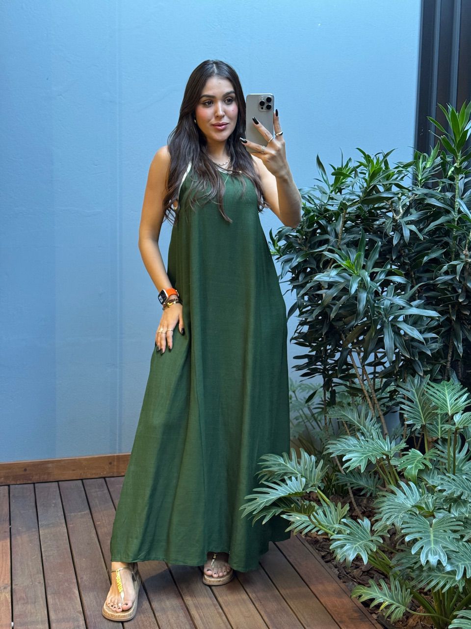 VESTIDO MILENA LONGO VERDE - 0014100005 - ISABELA MENEZES
