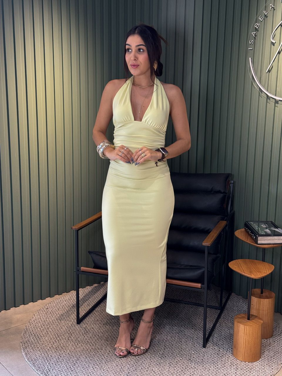 VESTIDO ELEONORA MIDI VERDE - 0014500005 - ISABELA MENEZES