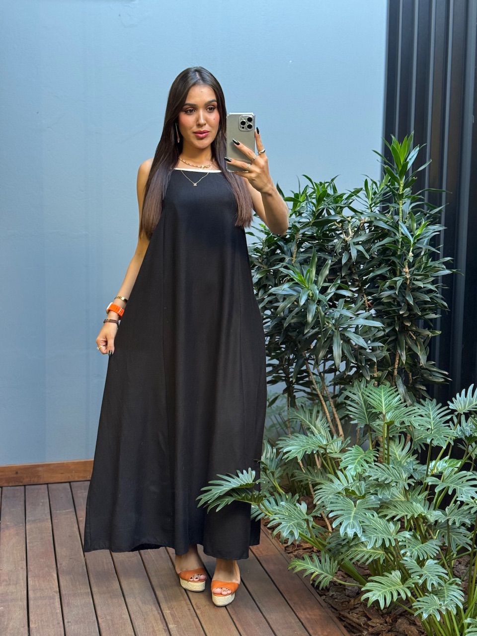 VESTIDO MILENA LONGO PRETO - 0014100004 - ISABELA MENEZES