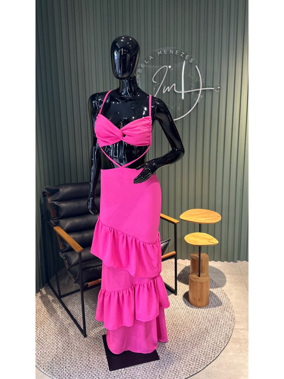 VESTIDO THALIA BABADO PINK - 0004210006 - ISABELA MENEZES