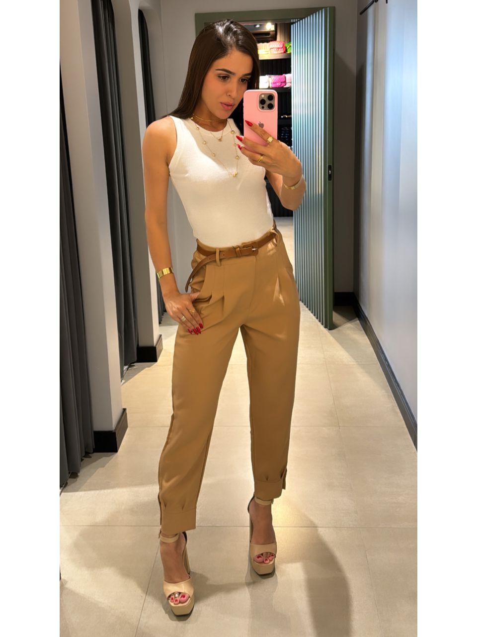 CALÇA ALFAIATARIA LISBOA NUDE - 0005240010 - ISABELA MENEZES