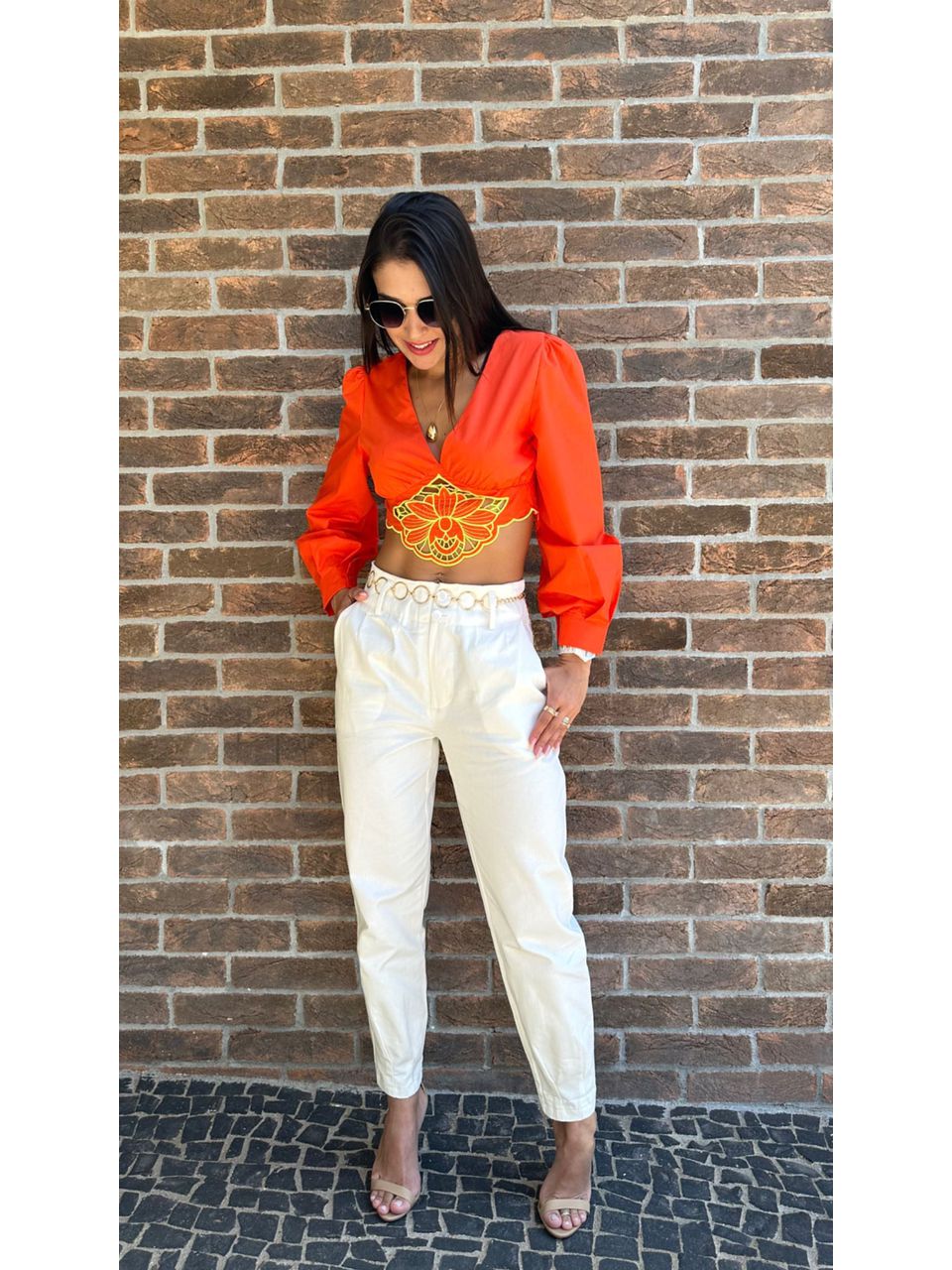 CROPPED FLOR LARANJA - 0001360027 - ISABELA MENEZES
