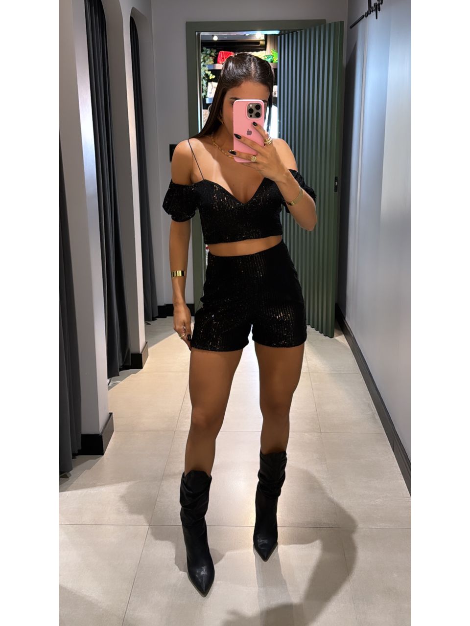 CONJUNTO PAETÊ CIGANINHA PRETO - 0004700004 - ISABELA MENEZES
