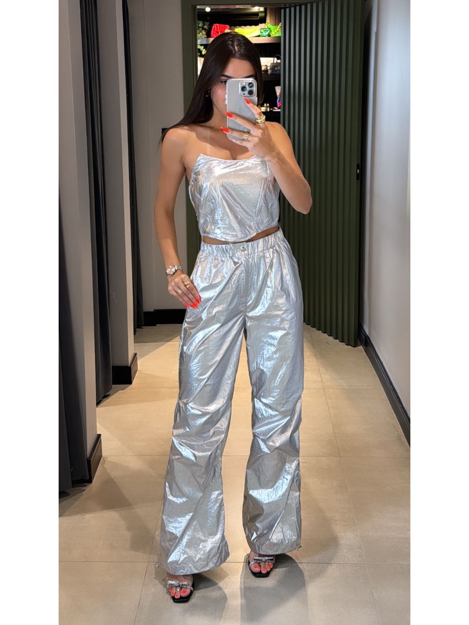 CONJUNTO JOGGER METALIZADO PRATA - 0006060083 - ISABELA MENEZES