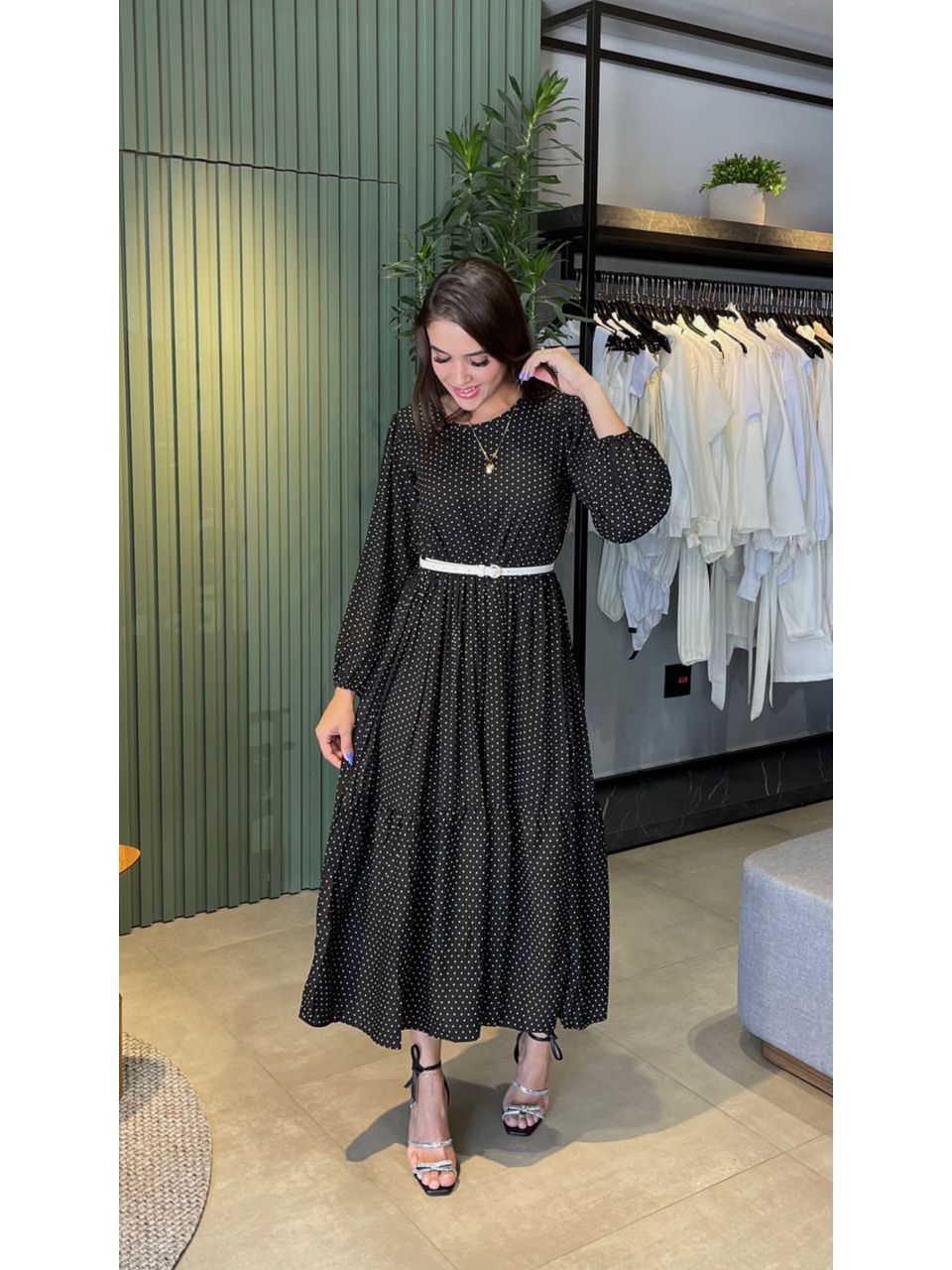 VESTIDO ROBERTA POA PRETO - 0001420049 - ISABELA MENEZES