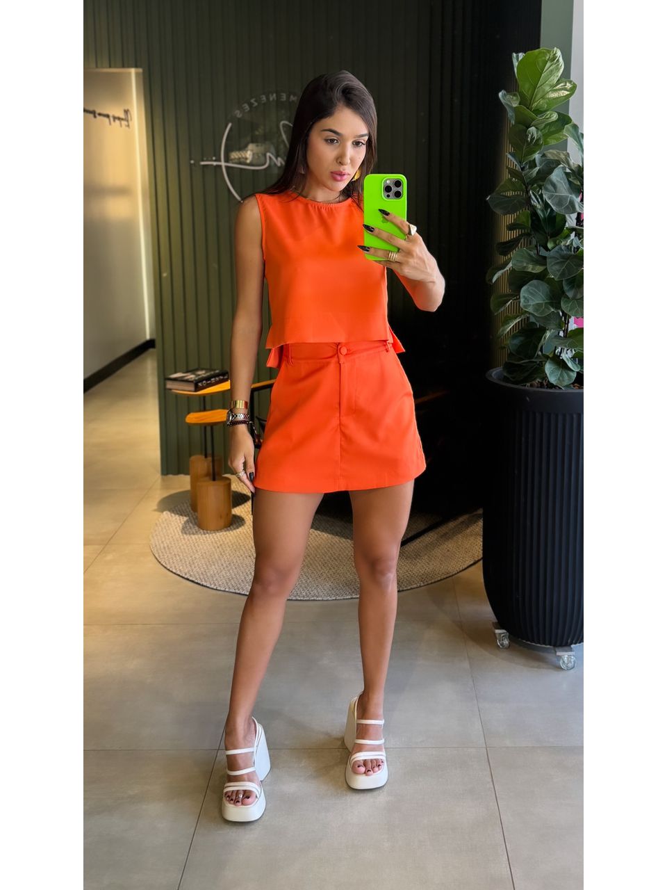 CONJUNTO ALFAIATARIA REGATA LARANJA - 0006700027 - ISABELA MENEZES