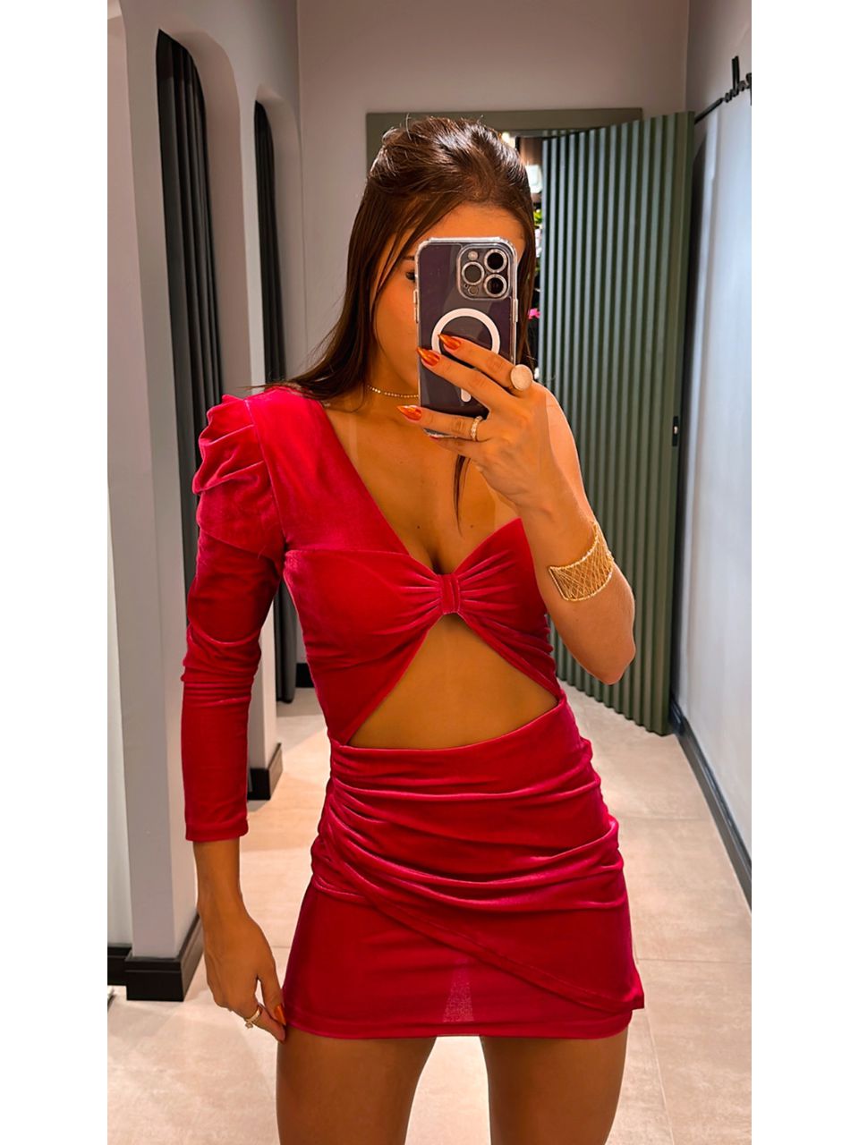 VESTIDO VELUDO NULA MANGA PINK - 0003170006 - ISABELA MENEZES