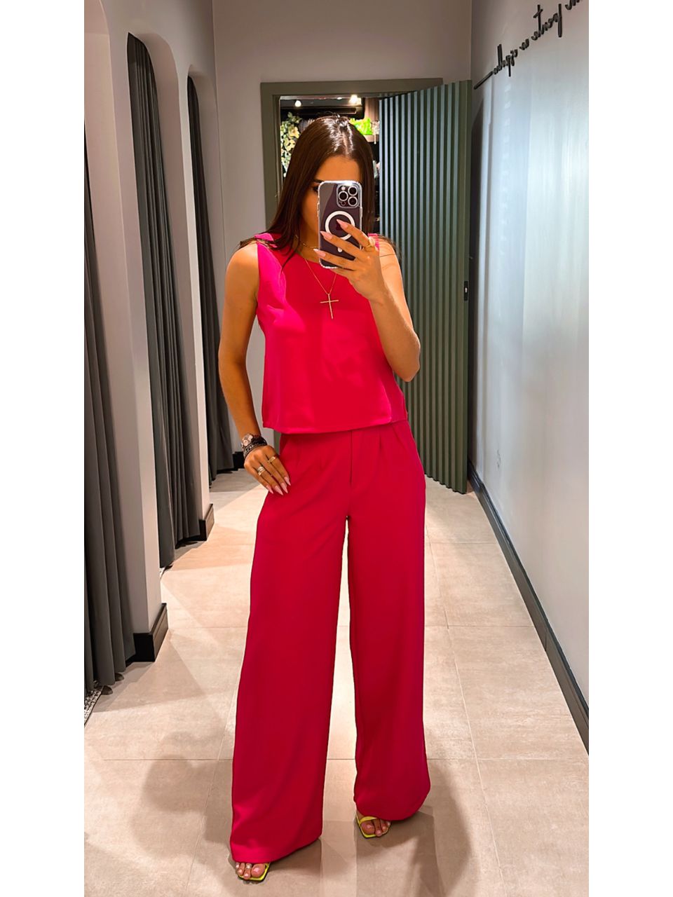 CONJUNTO ALFAIATARIA CALÇA PANTALONA PINK - 000273... - ISABELA MENEZES
