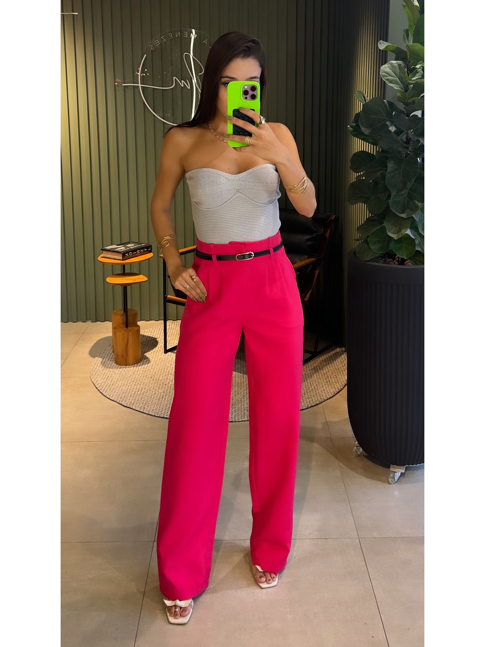 CALÇA PANTALONA ALFAIATARIA PINK - 0007150006 - ISABELA MENEZES