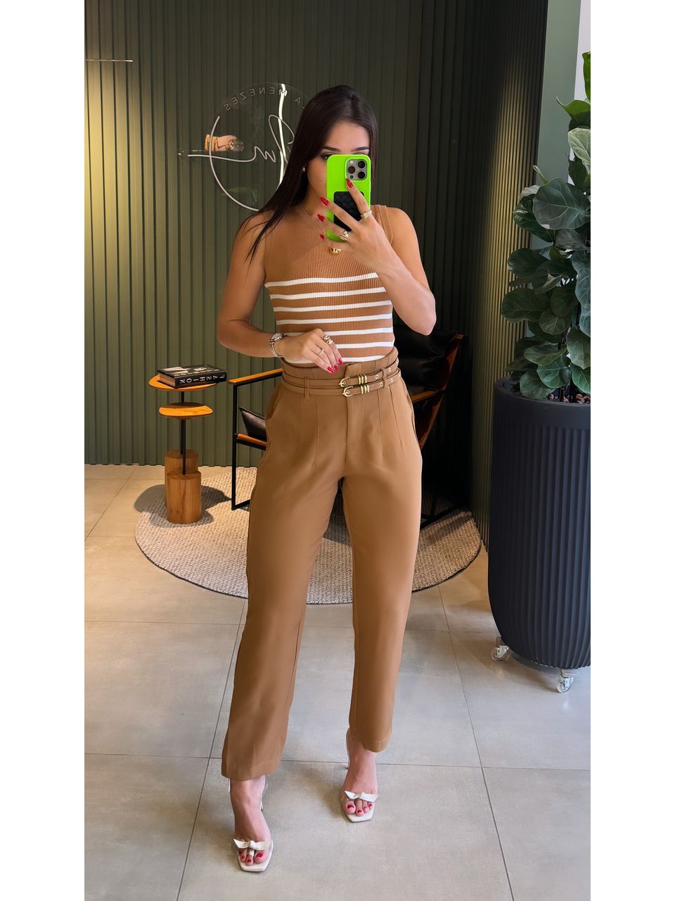 BLUSA LISTRADA TRICOT NUDE - 0007300010 - ISABELA MENEZES