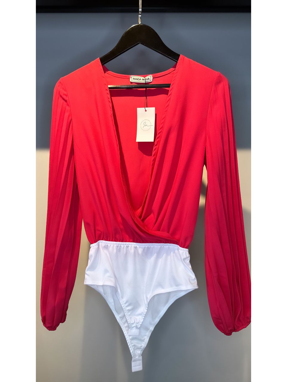 BODY MANGA PLISSADA PINK - 0001580006 - ISABELA MENEZES