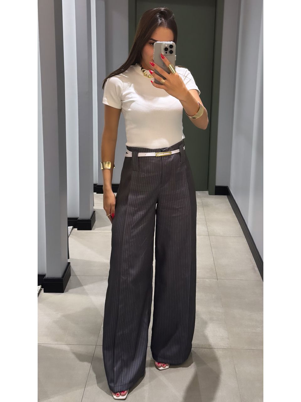 CALÇA PANTALONA MIA CHUMBO - 0008440151 - ISABELA MENEZES