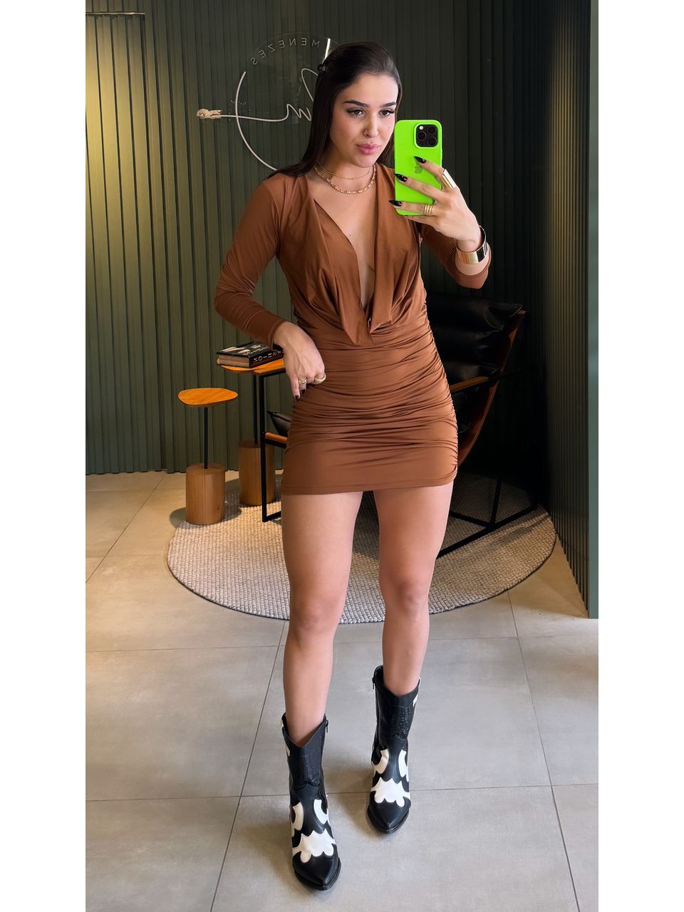 VESTIDO SOFIA TERRA COTA - 0008720021 - ISABELA MENEZES