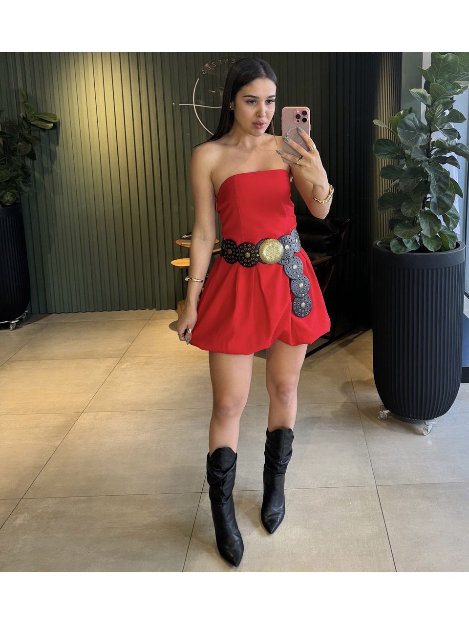 VESTIDO BALONÊ VERMELHO - 0009400044 - ISABELA MENEZES