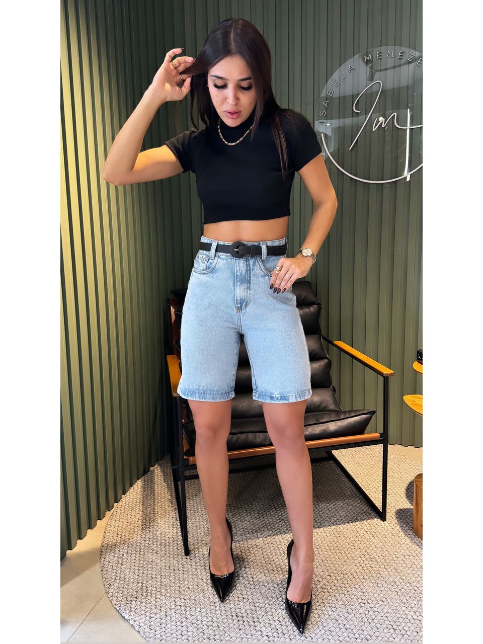 BERMUDA JEANS BASIC JEANS - 0007390018 - ISABELA MENEZES