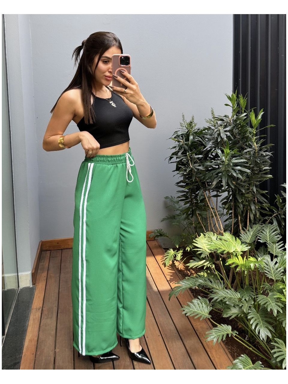 CALÇA TRACK PANTS VERDE - 0009780005 - ISABELA MENEZES