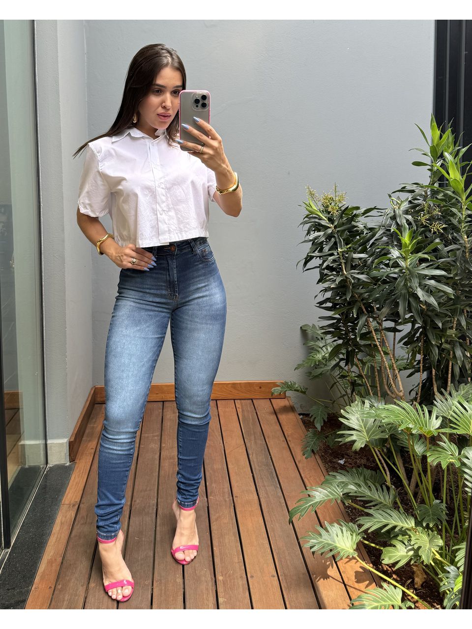 CALÇA SKINNY BÁSICA CRMN JEANS ESCURO - 0009930142... - ISABELA MENEZES