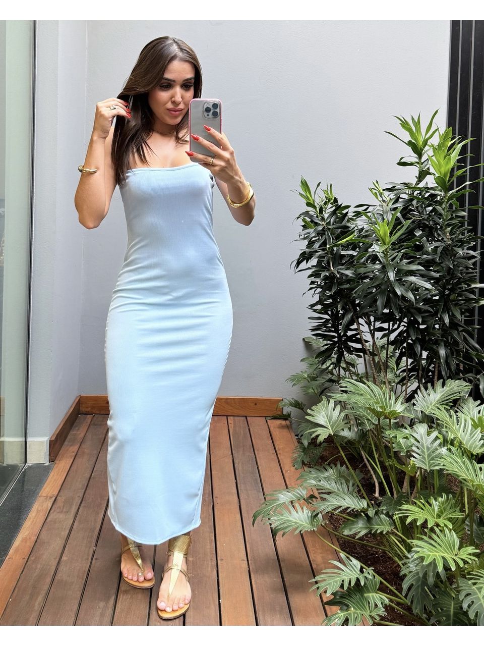 VESTIDO TQC MIDI AZUL - 0010080033 - ISABELA MENEZES