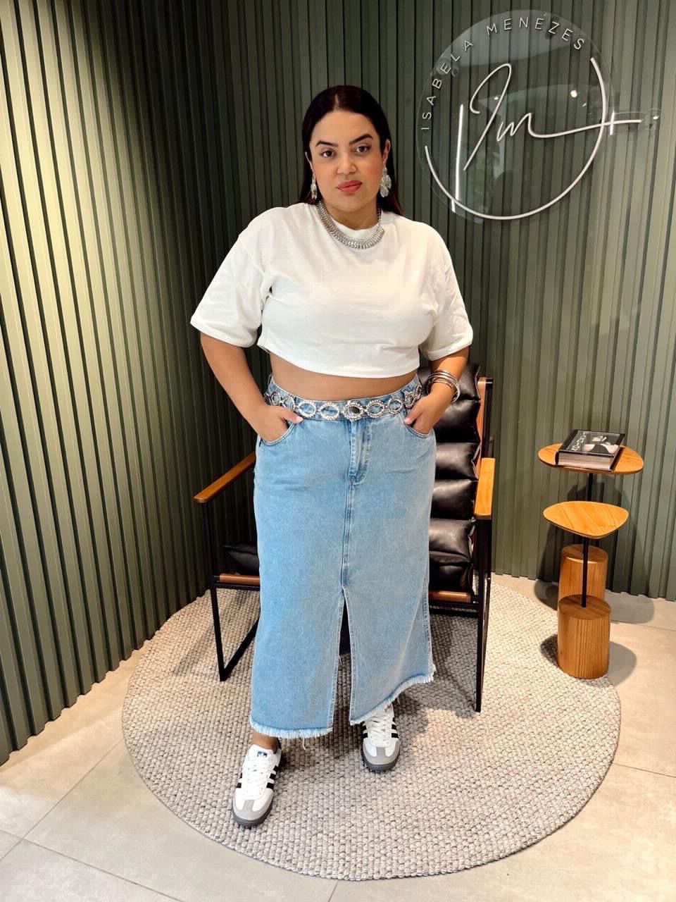 SAIA MIDI MAYA PLUS SIZE JEANS - 0009610001 - ISABELA MENEZES