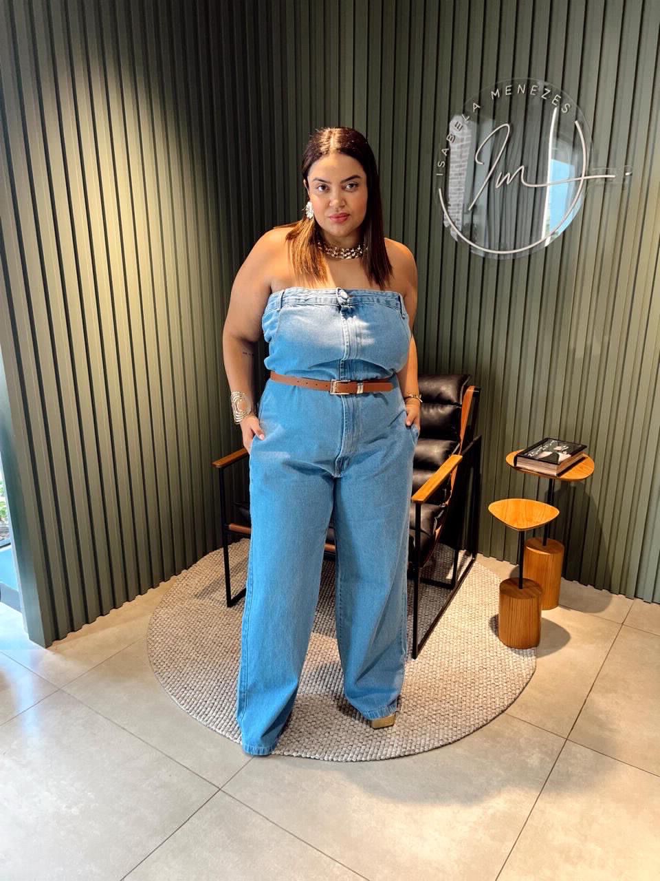 MACACÃO TOMARA QUE CAIA JEANS JEANS - 0009600001 - ISABELA MENEZES