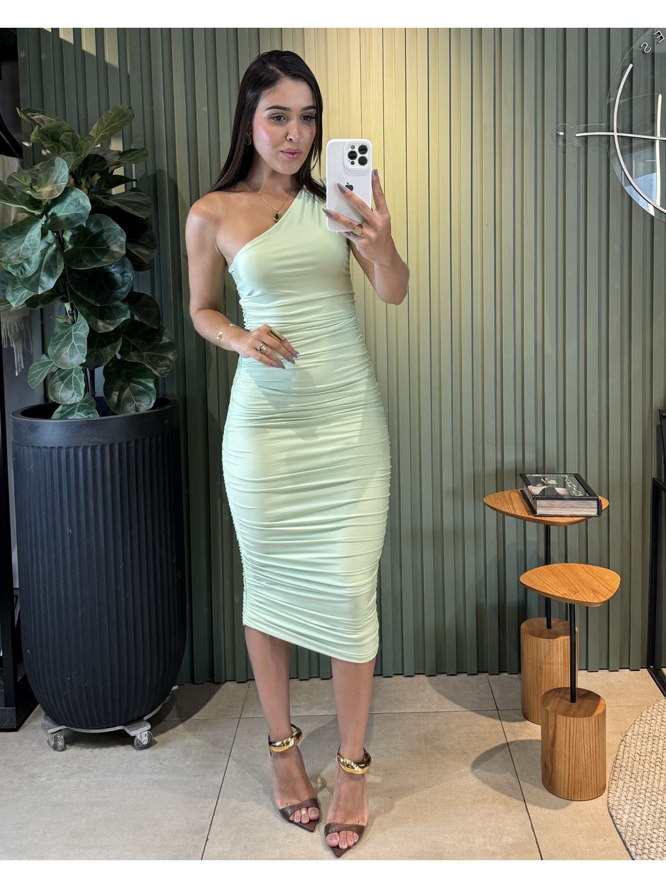 VESTIDO NULA MANGA VERDE MENTA - 0010250017 - ISABELA MENEZES