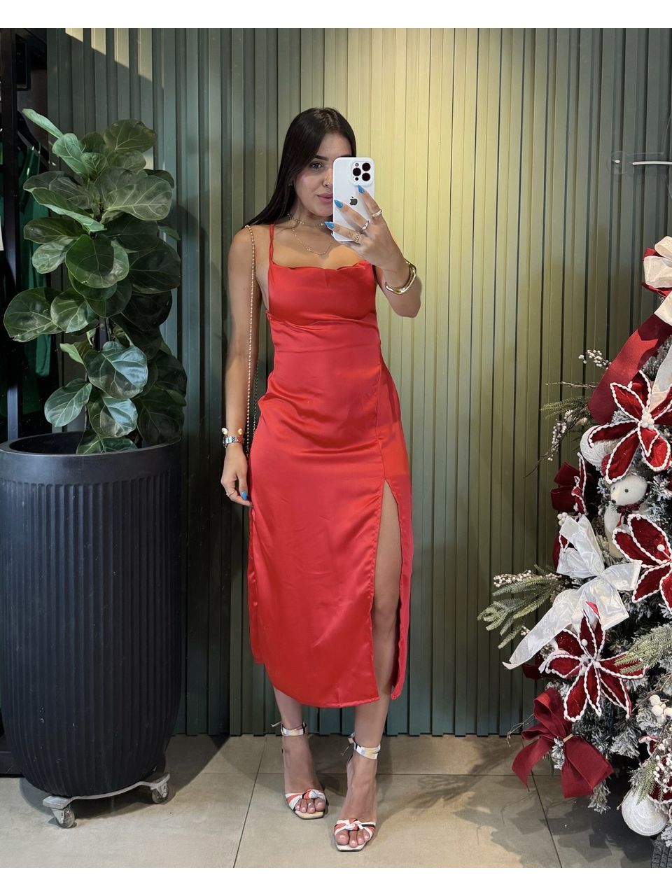 VESTIDO SLIP DRESS MIDI VERMELHO - 0010580044 - ISABELA MENEZES
