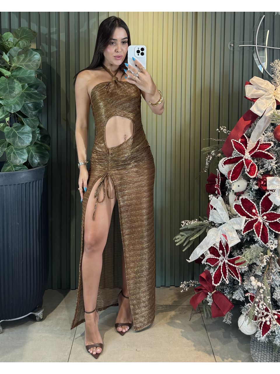 VESTIDO TRANCOSO BRONZE - 0010720185 - ISABELA MENEZES