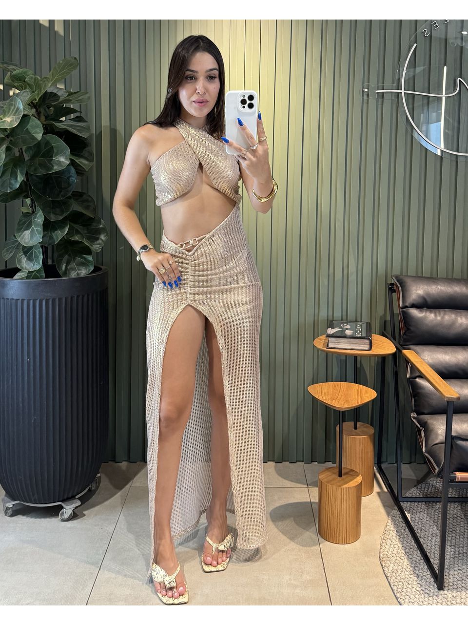 VESTIDO ELO DOURADO - 0011210012 - ISABELA MENEZES
