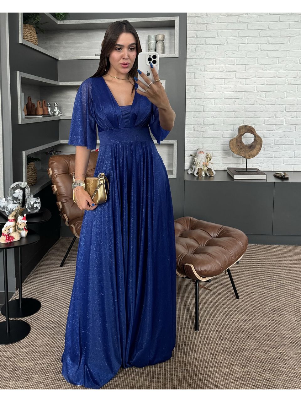 VESTIDO LONGO ALICIA AZUL - 0011270033 - ISABELA MENEZES