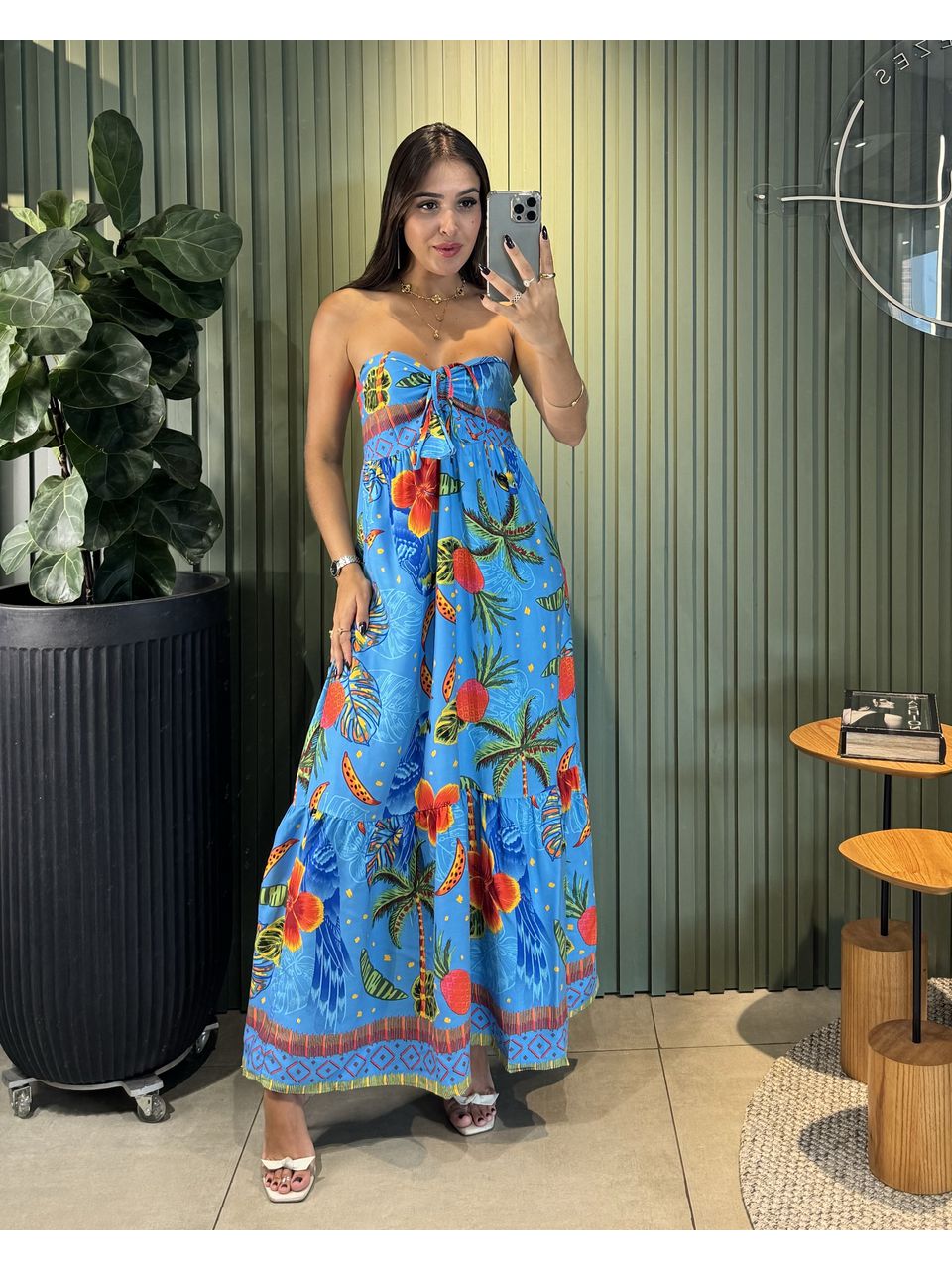 VESTIDO LONGO TALIA AZUL EST ARARA - 0006630130 - ISABELA MENEZES